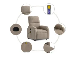 vidaXL Massagesessel mit Aufstehhilfe Taupe Mikrofasergewebe