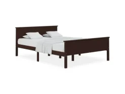 vidaXL Massivholzbett Dunkelbraun Kiefer 160x200 cm1115583