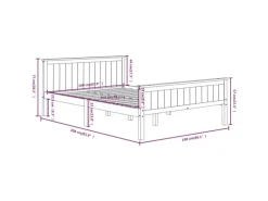 vidaXL Massivholzbett Dunkelbraun Kiefer 160x200 cm1115583