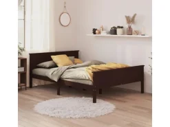 vidaXL Massivholzbett Dunkelbraun Kiefer 160x200 cm1115583
