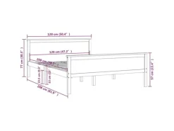 vidaXL Massivholzbett Kiefer 120x200 cm1115502