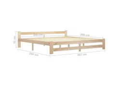 vidaXL Massivholzbett Kiefer 200x200 cm649446