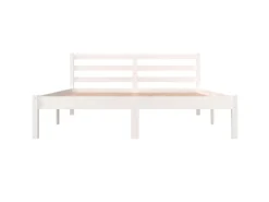 vidaXL Massivholzbett Kiefer 140x190 cm Weiß1136550