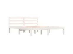 vidaXL Massivholzbett Kiefer 140x190 cm Weiß1136550