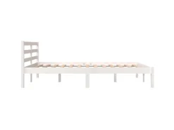 vidaXL Massivholzbett Kiefer 140x190 cm Weiß1136550
