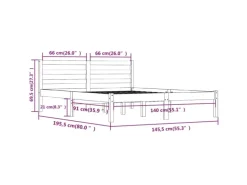 vidaXL Massivholzbett Kiefer 140x190 cm Weiß1136550