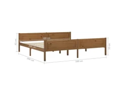 vidaXL Massivholzbett Kiefer Honigbraun 200x200 cm649530