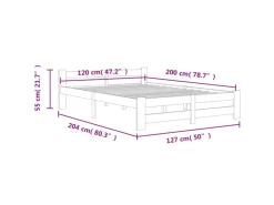 vidaXL Massivholzbett Kiefer 120x200 cm649442