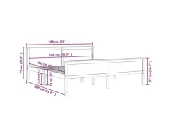 vidaXL Massivholzbett Kiefer 180x200 cm1115514