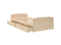 vidaXL Massivholzbett mit Schubladen Kiefer 90x200 cm1115420