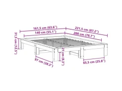 vidaXL Massivholzbett ohne Matratze 140x200 cm Kiefernholz 3308738