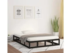 vidaXL Massivholzbett Schwarz 180x200 cm 820815