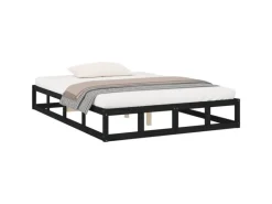 vidaXL Massivholzbett Schwarz 180x200 cm 820815
