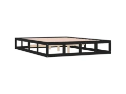vidaXL Massivholzbett Schwarz 180x200 cm 820815