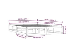 vidaXL Massivholzbett Schwarz 180x200 cm 820815