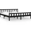 vidaXL Massivholzbett Schwarz 200x200 cm1271541