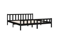 vidaXL Massivholzbett Schwarz 200x200 cm1271541