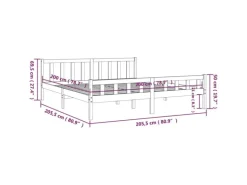 vidaXL Massivholzbett Schwarz 200x200 cm1271541