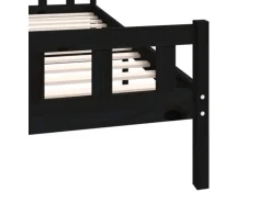 vidaXL Massivholzbett Schwarz 200x200 cm1271541