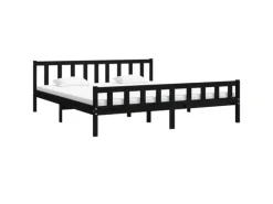 vidaXL Massivholzbett Schwarz 200x200 cm1271541