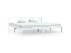 vidaXL Massivholzbett Weiß Kiefer 200x200 cm923563