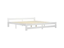 vidaXL Massivholzbett Weiß Kiefer 200x200 cm649453