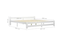 vidaXL Massivholzbett Weiß Kiefer 200x200 cm649453