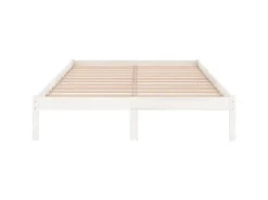 vidaXL Massivholzbett Weiß 135x190 cm 4FT6 Double1134989