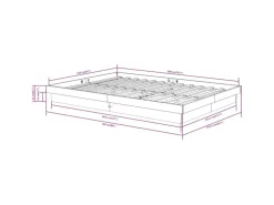 vidaXL Massivholzbett 140x200 cm 819907