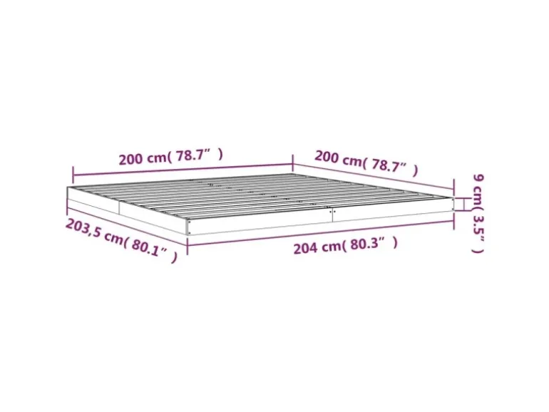 vidaXL Massivholzbett 200x200 cm Kiefer 823424