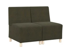 vidaXL Modulares Sofa ohne Armlehnen 2 Stk Grün 55 x 74 x 82 cm 3399791