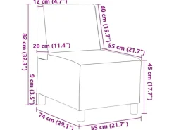 vidaXL Modulares Sofa ohne Armlehnen 2 Stk Grün 55 x 74 x 82 cm 3399791