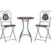 vidaXL Mosaik-Bistro-Set Terrakottarot und Weiß Eisen und Keramik 3216355
