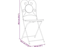 vidaXL Mosaik-Bistro-Set Terrakottarot und Weiß Eisen und Keramik 3216355