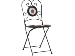 vidaXL Mosaik-Bistro-Set Terrakottarot und Weiß Eisen und Keramik 3216355