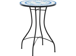vidaXL Mosaik-Bistrotisch Blau und Weiß Ø50x70 cm Keramik 4003399
