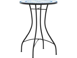 vidaXL Mosaik-Bistrotisch Blau und Weiß Ø50x70 cm Keramik 4003399