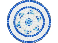 vidaXL Mosaik-Bistrotisch Blau und Weiß Ø50x70 cm Keramik 4003399