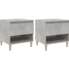 vidaXL Nachttische 2 Stk Betongrau 50x46x50 cm Holzwerkstoff