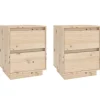 vidaXL Nachttische 2 Stk 40x35x50 cm Massivholz Kiefer