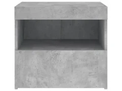 vidaXL Nachttische mit LED-Leuchten 2 Stk Betongrau 50x40x45 cm