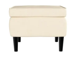 vidaXL Ohrensessel mit Hocker Creme Samt