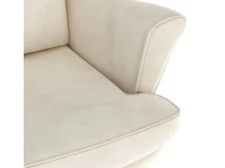 vidaXL Ohrensessel mit Hocker Creme Samt