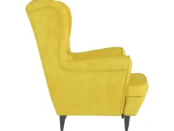 vidaXL Ohrensessel mit Hocker Senfgelb Samt
