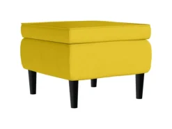 vidaXL Ohrensessel mit Hocker Senfgelb Samt