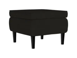 vidaXL Ohrensessel mit Hocker Schwarz Samt