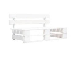 vidaXL Outdoor-Bank Paletten Holz Weiß 45759