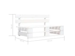 vidaXL Outdoor-Bank Paletten Holz Weiß 45759