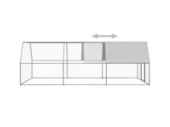 vidaXL Outdoor-Hühnerkäfig 3x6x2 m Verzinkter Stahl Modell 2