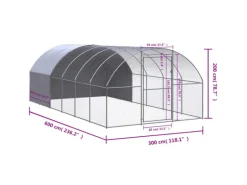 vidaXL Outdoor-Hühnerstall 3x6x2 m Verzinkter Stahl